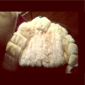 White Real fur coat